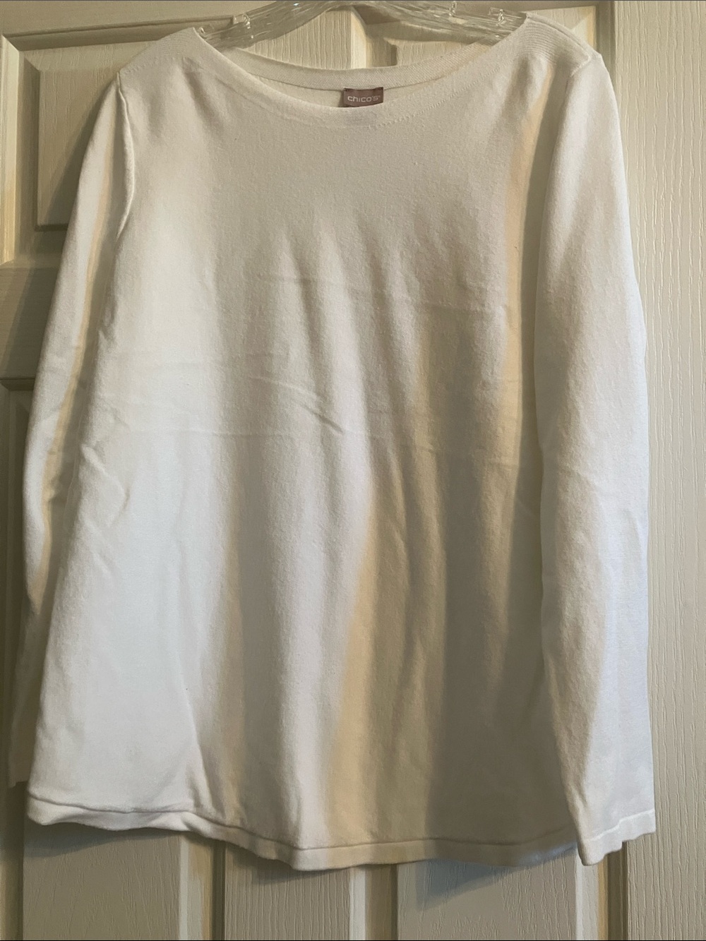Chico's White Men's Crewneck Sweater